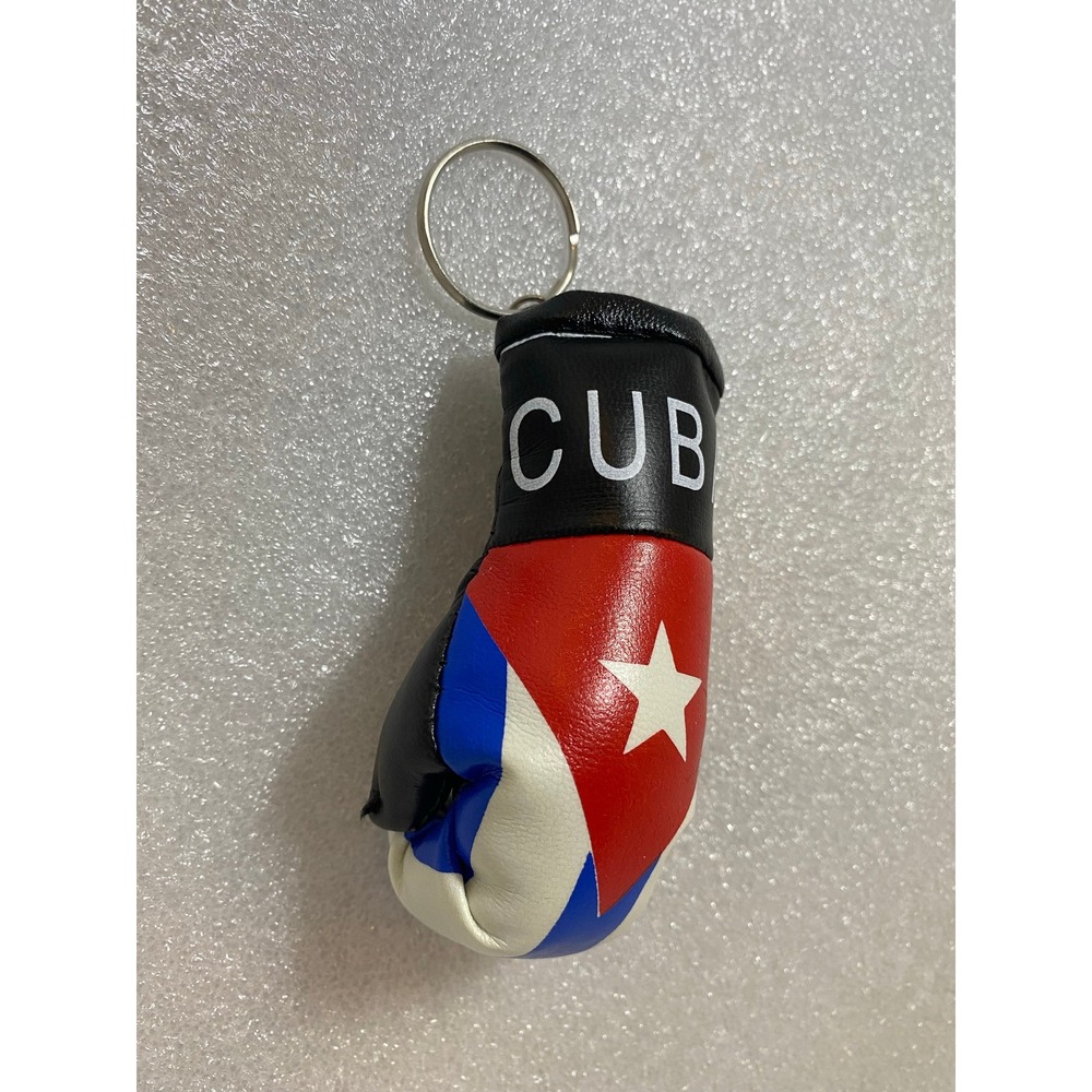 Cuba Mini Boxing Gloves Keychain Red White Blue Flag Souvenir Miscellaneous Item